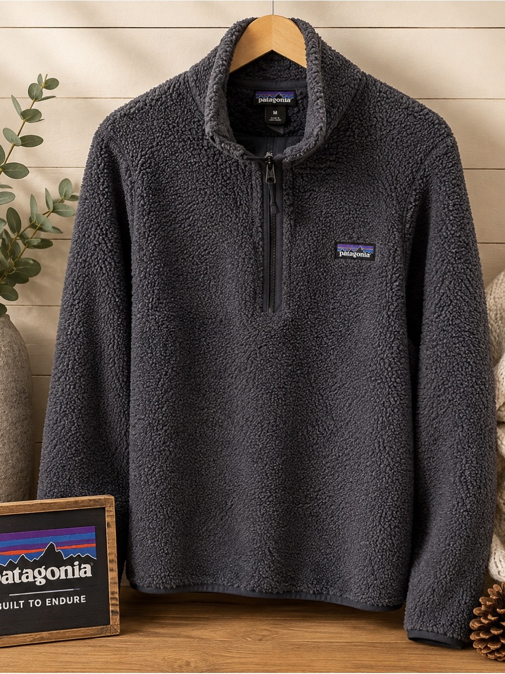 Patagonia Women’s Charcoal Gray High-Pile Quarter Zip Fleece